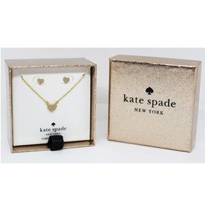 NWT Kate Spade dainty hearts earrings and necklace boxed set